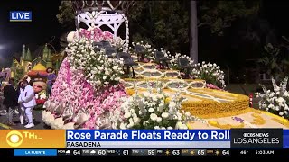 Rose Parade floats ready to roll [upl. by Ellinet]