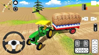 Indian Tractor Driving  Real Tractor Trolley Farming Simulation Game  John Deere Tractor [upl. by Peppi]