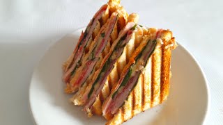 How To Make a Sandwich In Sandwich Maker  ham and cheese sandwich  sandwich maker recipes [upl. by Halimak280]