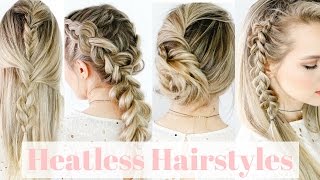 Heatless Hairstyles On Straight Hair  KayleyMelissa [upl. by Enoryt746]