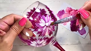 Cómo Pintar Cristales Copas y Botellas con Pintura Acrílica 10 Ideas Creativas [upl. by Tasiana]