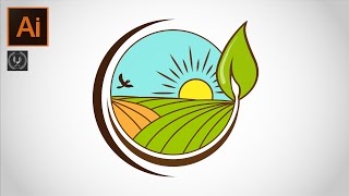 Adobe illustrator CC Tutorial  How to make Farmland Icon Design [upl. by Hedley]