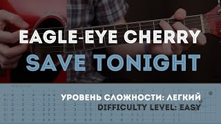 Как играть EagleEye Cherry – Save Tonight guitar tutorial and palm muting lesson [upl. by Sverre469]