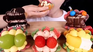 REVERSED ASMR GIANT MACARONS PARTY SHELLFISH MACARONS EATING SOUNDS MUKBANG asmr mukbang [upl. by Anthony]