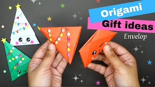 ★ DIY ORIGAMI KERSTBOOM 5 MINUTEN KNUTSELEN ★ Envelop Gift Ideas ★ Kerst knutselen [upl. by Ecyt615]