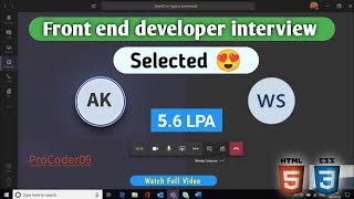 Front end web developer interview 2024  web developer interview [upl. by Hancock966]