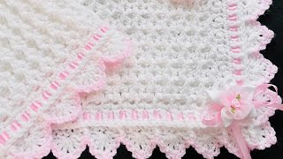 Snowdrop Stitch Baby Blanket Quick Easy and Warm Crochet Tutorial for Beginners and ALL [upl. by Katherina]