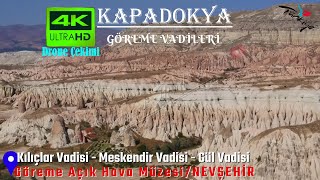 Göreme Açık Hava Müzesi  Kılıçlar ve Gül Vadisi Rose Valley  Kapadokya 4K Drone Çekimi  9923 [upl. by Aytnahs]