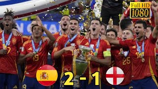 Spain vs England 2  1 I Highlight amp Goals I Final EURO 2024 [upl. by Ynnattirb]