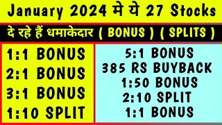 January 2024 में 27 company BONUS split AND DIVIDEND दे रही है [upl. by Lunnete]