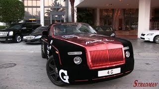 Velvet wrapped Rolls Royce Phantom Drophead Coupe in Miami Gumball 3000 [upl. by Yelsiap]