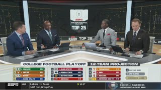 ESPN College Football Playoff Top 25 FULL  12Team bracket Projection Alabama and Clemson OUT [upl. by Saimerej]