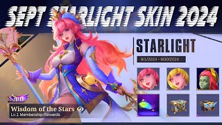 SEPTEMBER STARLIGHT SKIN 2024  ALL REWARDS IN SEPTEMBER STARLIGHT SKIN  ML LEAKS [upl. by Courtenay]