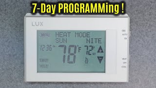 LUX Pro Tx9600TS  7 Day Programming  Digital Thermostat LTX9600TS [upl. by Yllehs641]