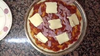 Pizza de pollo y queso chedar  Hacer pizza casera [upl. by Cairns]