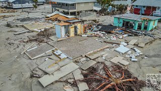 Hurricane Milton Destruction at Manasota Key Florida Aerial Drone Survey [upl. by Madriene]