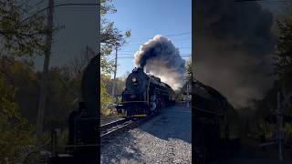 Steam Locomotive RampN 2102 rounds the bend at Bellemans Church Rd pulling a fall foliage excursion [upl. by Enileda]