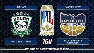 Junior MPBL Season 2  Bauan Cafe Uno vs Cavite City Aces Solar  16U [upl. by Esiuol]