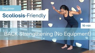 16Min ScoliosisFriendly BACK Strengthening  No Equipment Needed BEGINNER [upl. by Jessamine140]