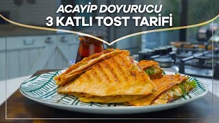 Refika ile Karaca Test Mutfağı  Acayip Doyurucu 3 Katlı Tost Tarifi [upl. by Merlin123]