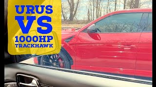 1000hp Trackhawk VS Stock Lamborghini Urus [upl. by Iral663]