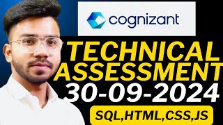 Cognizant Technical Assessment Questions Asked on 30092024  Cognizant GenC Preparation 2024🔥 [upl. by Daron741]