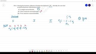 Among the isomeric alkanes of molecular formula C5H12 identify the one thaton photochemical chlor [upl. by Uase]