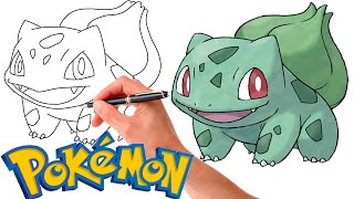 How To Draw BULBASAUR POKEMON EASY  Generation 1 [upl. by Norga]