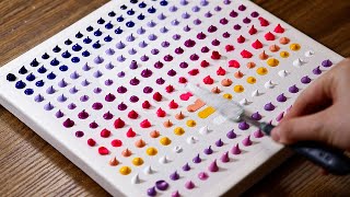 1000th Painting🎉 Full Moon Acrylic Painting From Dots For Beginners｜Easy Canvas Idea｜ASMR [upl. by Yenahc]