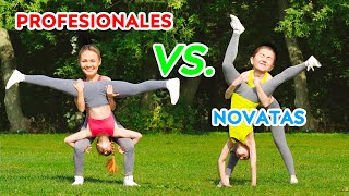 ¡DESAFÍO DE ACROBACIAS IMPOSIBLES PROFESIONALES vs NOVATAS  Trucos de gimnasia [upl. by Parish745]