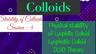 Colloids stability of colloids colloids session 4 DLVO Theory physical pharmacy [upl. by Ahsertal]