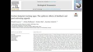 Carbon footprint tracking apps The spillover effects of feedback and goalactivating appeals [upl. by Barcot252]