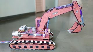 How to Make a Remote Control Hydraulic Excavator  JCB at Home [upl. by Lanita756]