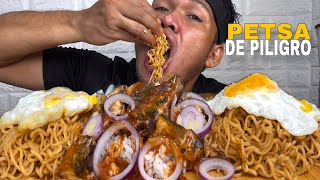 Spicy Noodles with Sardinas at EGG Silog Mukbang ASMR [upl. by Siddra764]