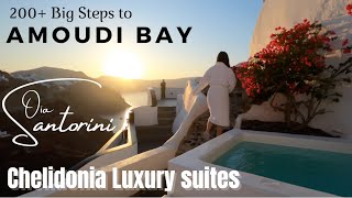 Part 2 Chelidonia Luxury Suites Oia Santorini to Amoudi Bay through 200 big steps in fall season [upl. by Vicky]