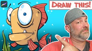 Procreate Cartoon Tutorial From Sketch to Finished Design [upl. by Bazluke225]