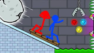 Watergirl and Fireboy Stickman animation  ice light run 2 Diamond Parkour 2 [upl. by Adon]