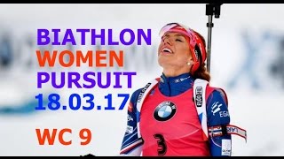 BIATHLON WOMEN PURSUIT 18032017 World Cup 9 Holmenkollen Norway [upl. by Concordia]