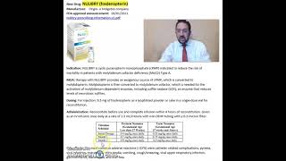 NULIBRY fosdenopterin  molybdenum cofactor deficiency MoCD Type A [upl. by Attey154]