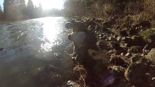 GoPro Steelhead Fishing Bogachiel River Dec 2014 [upl. by Nohtiek]