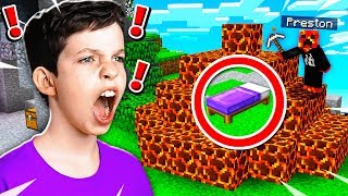 TROLLING MY LITTLE BROTHER IN MINECRAFT BED WARS MCPE [upl. by Atirac]