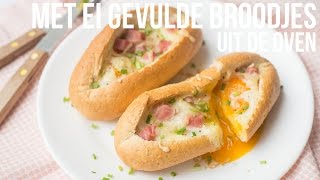 RECEPT Met ei gevulde broodjes  OhMyFoodness [upl. by Grantland]