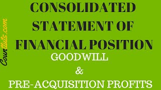 Goodwill amp PreAcquisition Profits  Consolidated Statement of Financial Position  Wholly Owned [upl. by Anatnahs]