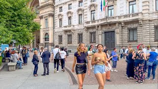 Milan Italy 🇮🇹  July 2024  4K 60fps HDR Walking Tour [upl. by Atrahc]