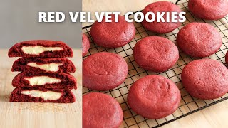 Cream cheese filling RED VELVET COOKIES [upl. by Dlorej]