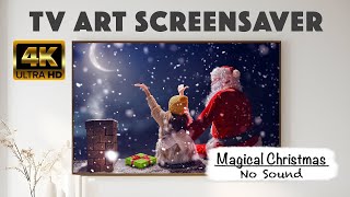 Magical Christmas Painting  4K Art Screensaver for TV  2 Hours No Sound [upl. by Rosenkranz]