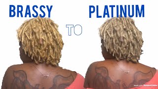 From Yellow to Platinum Toning My Bleached Locs [upl. by Stauder]