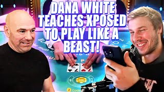 Dana White Gives Xposed the Ultimate Blackjack Lesson Xposed Livestreaming Highlight blackjack [upl. by Nylahs]