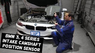 BMW INTAKE CAMSHAFT POSITION SENSOR LOCATION REPLACEMENT EXPLAINED F30 F31 F32 F33 F34 320i 328i [upl. by Massab491]