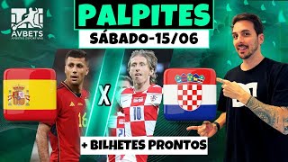 PALPITES E APOSTAS DE FUTEBOL PARA HOJE 15 06 2024  BILHETE PRONTO SÃBADO [upl. by Button453]